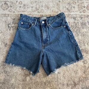Everlane Blue Jean Shorts with Frayed Hem